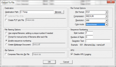 Screen capture of the Output to File dialog
